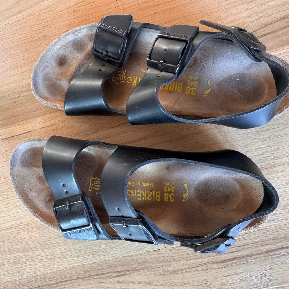 Birkenstock Black Leather Sandals